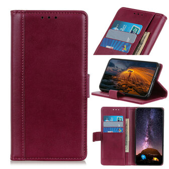 gelijkheid Jaar Schelden Nokia 2.4 hoesje, Luxe wallet bookcase, Rood-Paars