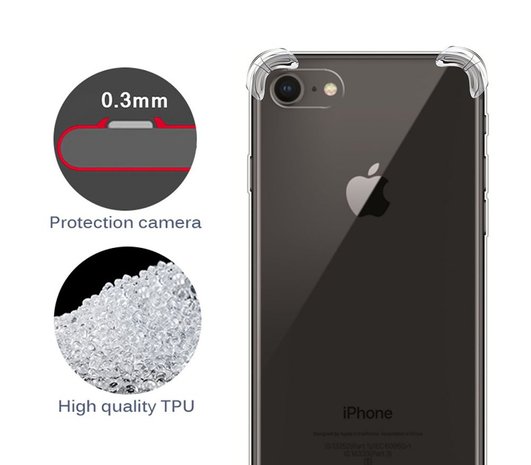 plek dynastie Tram Apple iPhone SE (2020/2022) / iPhone 7 / iPhone 8 hoesje, Transparante  Shock proof gel case met