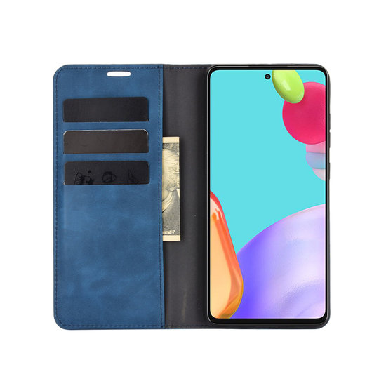 Samsung Galaxy A52 / A52s hoesje - Luxe Wallet Bookcase (Magnetische Sluiting) - Blauw