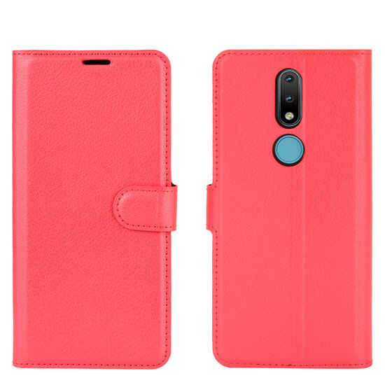 Nokia 2.4 Hoesje - MobyDefend Kunstleren Wallet Book Case (Sluiting Voorkant) - Rood