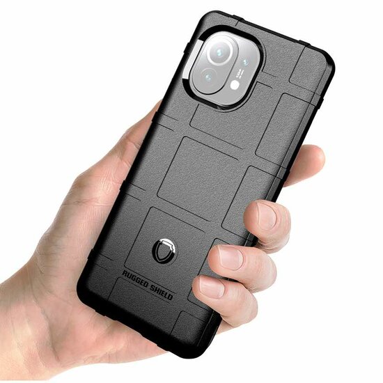 Xiaomi Mi 11 Hoesje - Mobydefend Rugged Shield TPU Backcover - Zwart