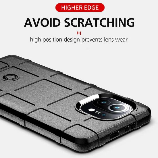 Xiaomi Mi 11 Hoesje - Mobydefend Rugged Shield TPU Backcover - Zwart