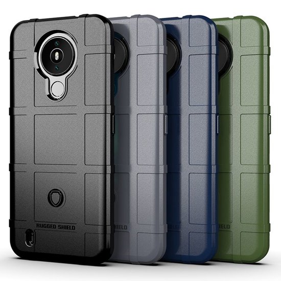 Nokia 1.4 Hoesje - Mobydefend Rugged Shield TPU Backcover - Zwart