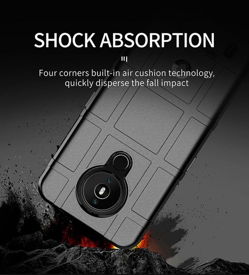 Nokia 1.4 Hoesje - Mobydefend Rugged Shield TPU Backcover - Zwart