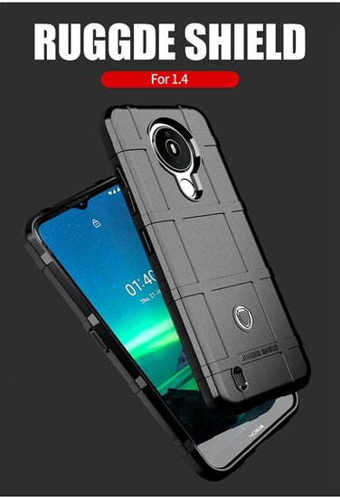 Nokia 1.4 Hoesje - Mobydefend Rugged Shield TPU Backcover - Blauw