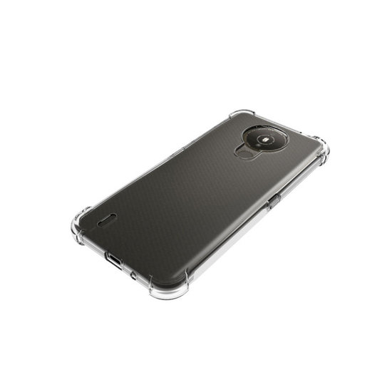 Nokia 1.4 Hoesje, MobyDefend Transparante Shockproof TPU Gelcase, Verstevigde Hoeken, Volledig Doorzichtig