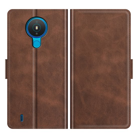 Nokia 1.4 Hoesje - MobyDefend Luxe Wallet Book Case (Sluiting Zijkant) - Bruin