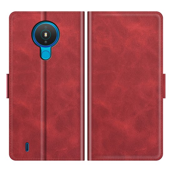 Nokia 1.4 Hoesje - MobyDefend Luxe Wallet Book Case (Sluiting Zijkant) - Rood