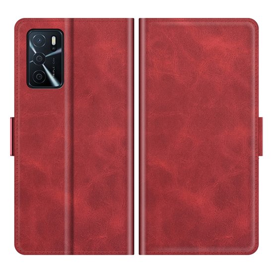 Oppo A16 / A16s / A54s Hoesje - MobyDefend Luxe Wallet Book Case (Sluiting Zijkant) - Rood