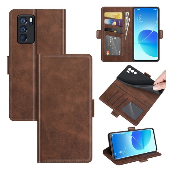 Oppo Reno6 Pro Hoesje - MobyDefend Luxe Wallet Book Case (Sluiting Zijkant) - Bruin