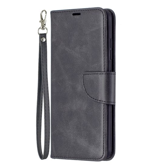 Nokia 1.4 Hoesje - MobyDefend Wallet Book Case Met Koord - Zwart