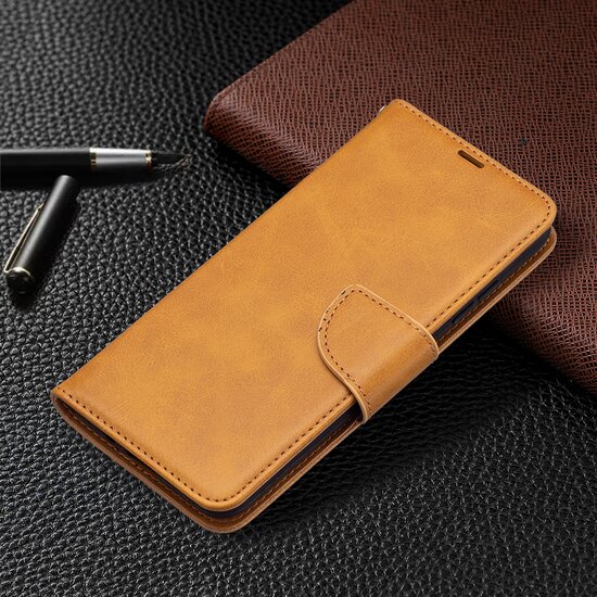 Nokia 1.4 Hoesje - MobyDefend Wallet Book Case Met Koord - Lichtbruin