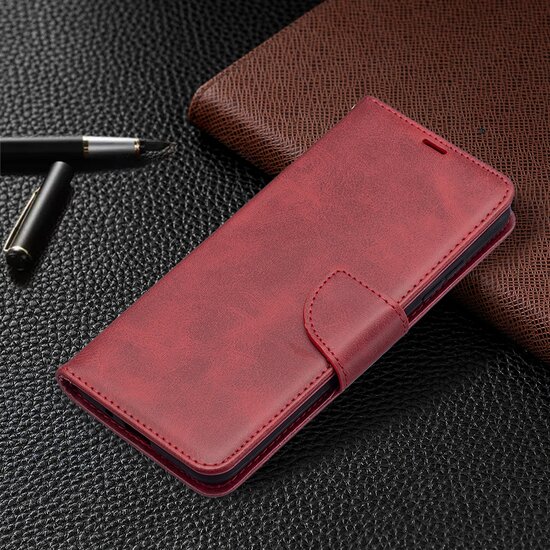 Nokia 1.4 Hoesje - MobyDefend Wallet Book Case Met Koord - Rood