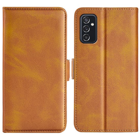 Samsung Galaxy M52 Hoesje - MobyDefend Luxe Wallet Book Case (Sluiting Zijkant) - Lichtbruin