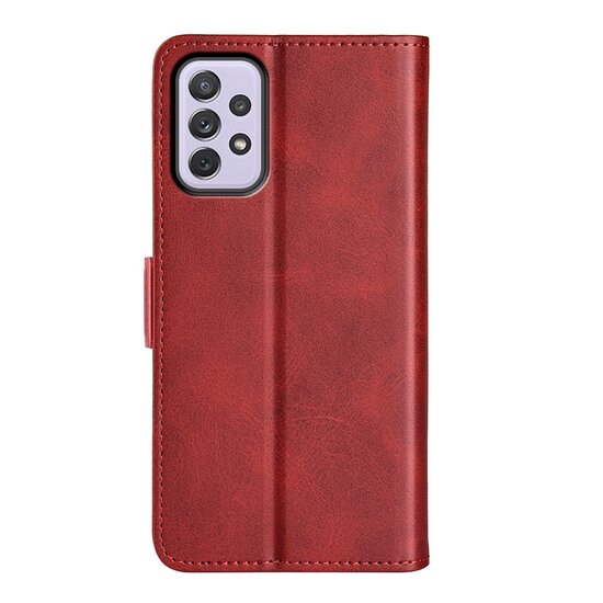 Samsung Galaxy A73 Hoesje - MobyDefend Luxe Wallet Book Case (Sluiting Zijkant) - Rood