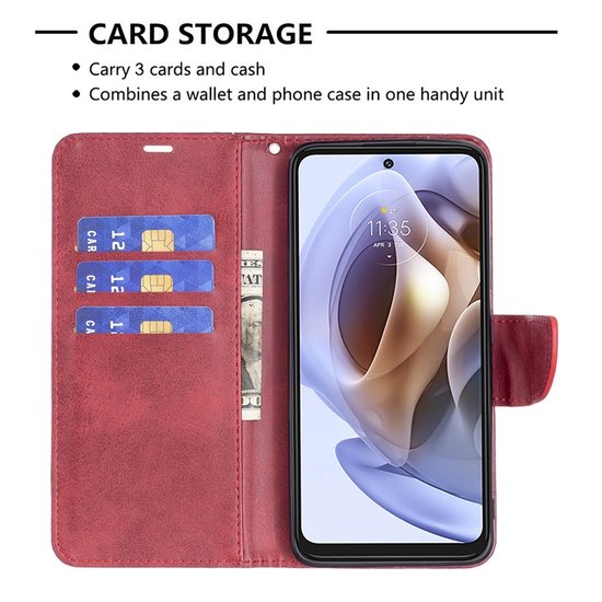 Motorola Moto G31 / Moto G41 Hoesje - MobyDefend Wallet Book Case Met Koord - Rood