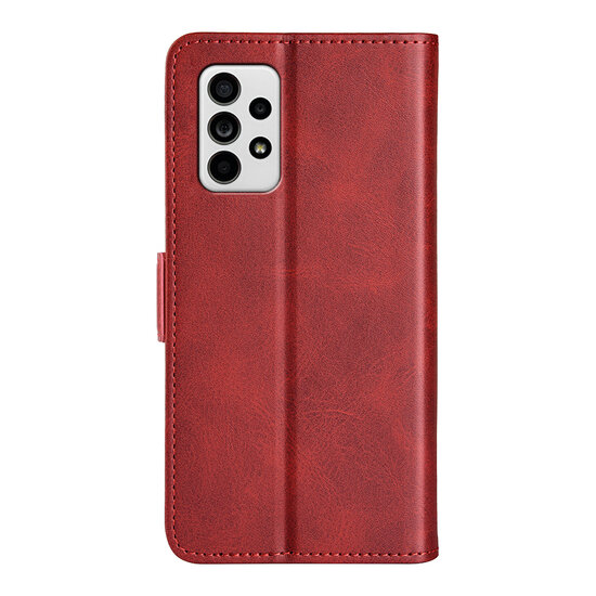 Samsung Galaxy A33 Hoesje - MobyDefend Luxe Wallet Book Case (Sluiting Zijkant) - Rood