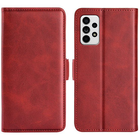 Samsung Galaxy A33 Hoesje - MobyDefend Luxe Wallet Book Case (Sluiting Zijkant) - Rood