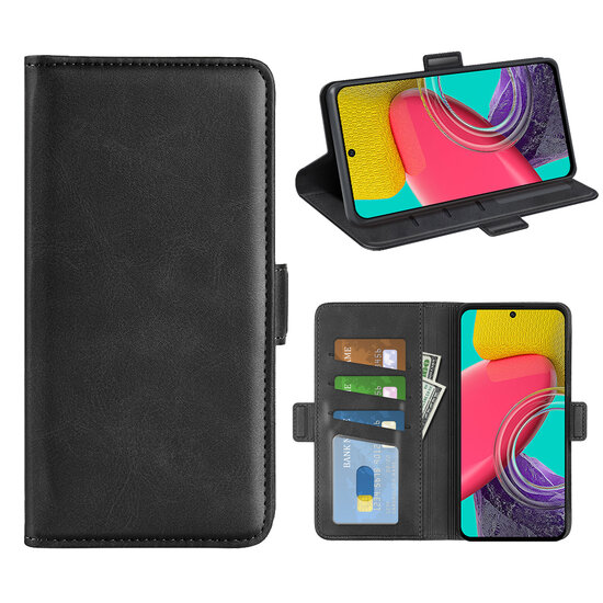 Samsung Galaxy M53 Hoesje - MobyDefend Luxe Wallet Book Case (Sluiting Zijkant) - Zwart