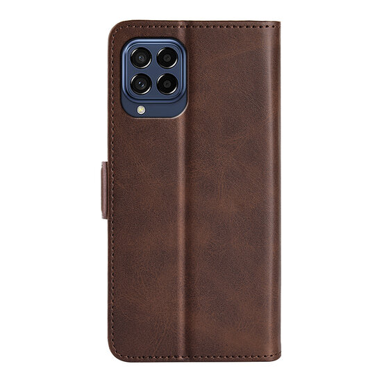 Samsung Galaxy M53 Hoesje - MobyDefend Luxe Wallet Book Case (Sluiting Zijkant) - Bruin