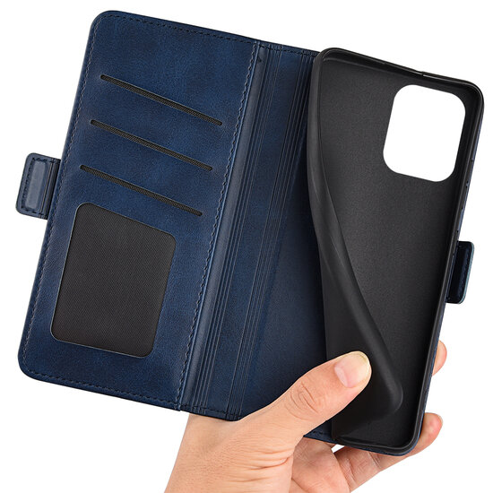 Samsung Galaxy M53 Hoesje - MobyDefend Luxe Wallet Book Case (Sluiting Zijkant) - Blauw