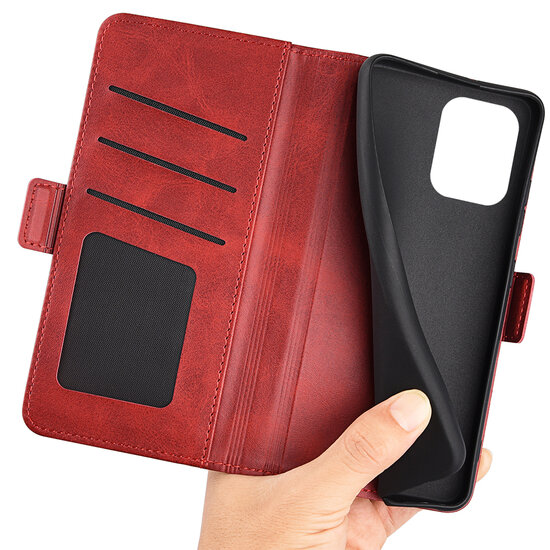 Samsung Galaxy M53 Hoesje - MobyDefend Luxe Wallet Book Case (Sluiting Zijkant) - Rood