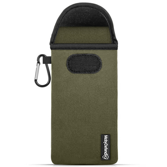 Hoesje voor Samsung Galaxy M52, MobyDefend Neopreen Pouch Met Karabijnhaak, Insteekhoesje, Riemlus Hoesje, Groen