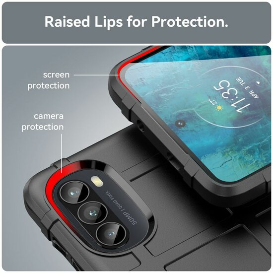 Motorola Moto G82 Hoesje - Mobydefend Rugged Shield TPU Backcover - Zwart