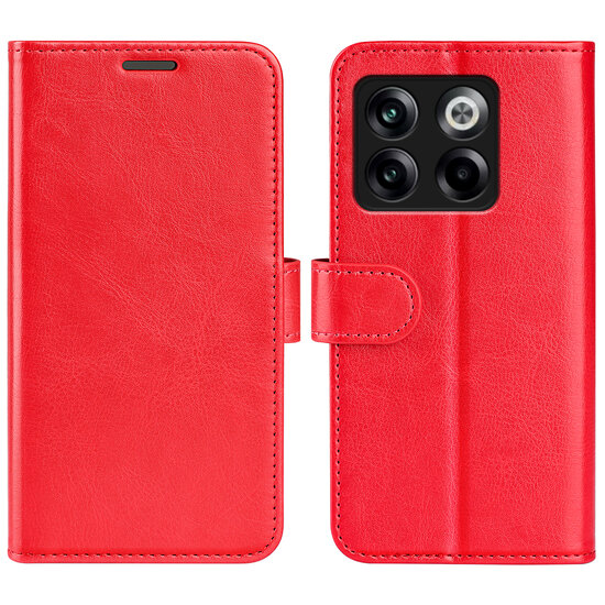 OnePlus 10T Hoesje - MobyDefend Wallet Book Case (Sluiting Achterkant) - Rood