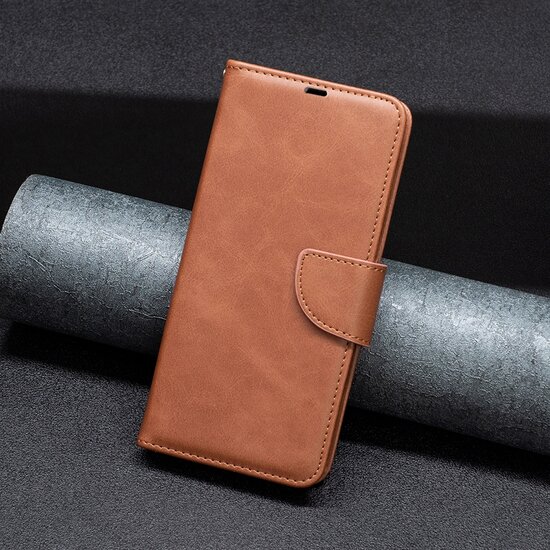 Oppo A17 Hoesje - MobyDefend Wallet Book Case Met Koord - Bruin