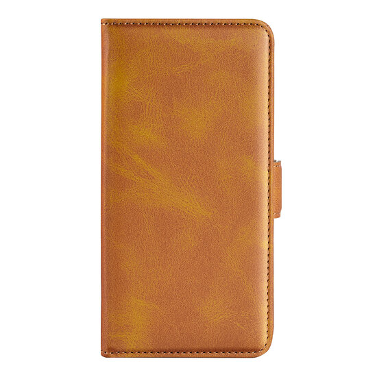 Oppo A17 Hoesje - MobyDefend Luxe Wallet Book Case (Sluiting Zijkant) - Lichtbruin