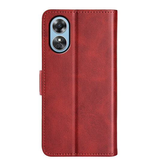 Oppo A17 Hoesje - MobyDefend Luxe Wallet Book Case (Sluiting Zijkant) - Rood