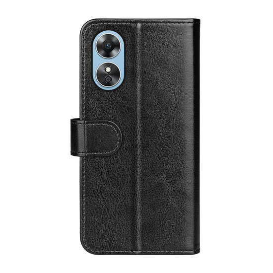 Oppo A17 Hoesje - MobyDefend Wallet Book Case (Sluiting Achterkant) - Zwart