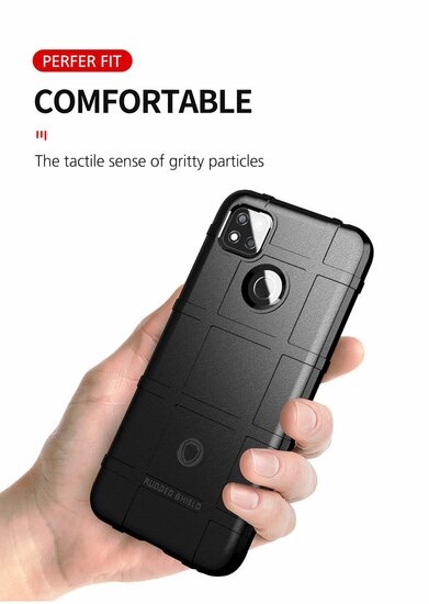 Xiaomi Redmi 10A Hoesje - Mobydefend Rugged Shield TPU Backcover - Zwart