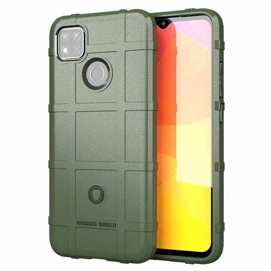 Xiaomi Redmi 10A Hoesje - Mobydefend Rugged Shield TPU Backcover - Groen