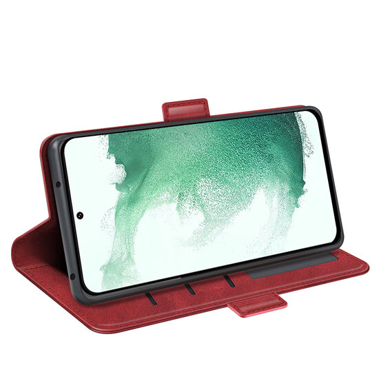 Samsung Galaxy S23 Plus (S23+) Hoesje - MobyDefend Luxe Wallet Book Case (Sluiting Zijkant) - Rood