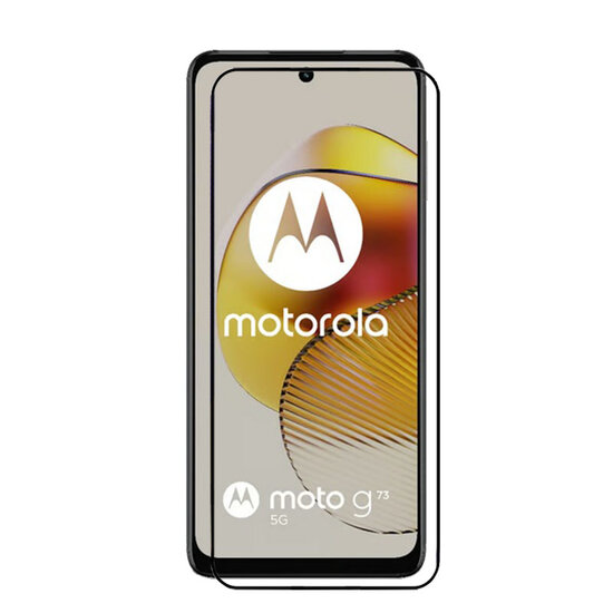 3-Pack Motorola Moto G73 Screenprotectors - MobyDefend Screensaver Met Zwarte Randen - Gehard Glas