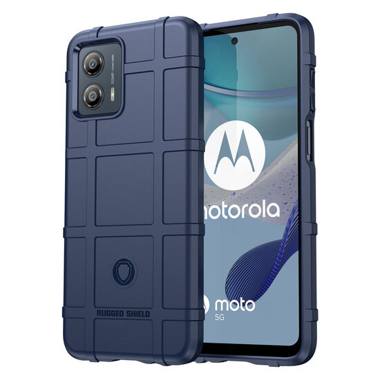 Motorola Moto G73 Hoesje - Mobydefend Rugged Shield TPU Backcover - Blauw