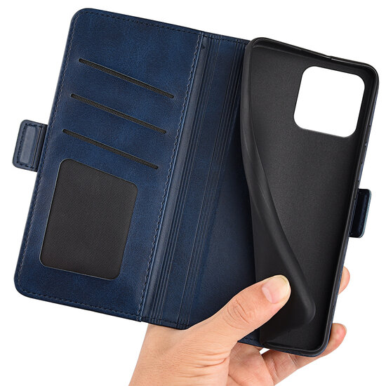 Xiaomi 13 Hoesje - MobyDefend Luxe Wallet Book Case (Sluiting Zijkant) - Blauw