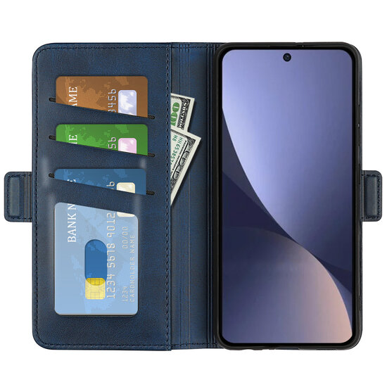 Xiaomi 13 Hoesje - MobyDefend Luxe Wallet Book Case (Sluiting Zijkant) - Blauw