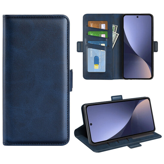 Xiaomi 13 Hoesje - MobyDefend Luxe Wallet Book Case (Sluiting Zijkant) - Blauw