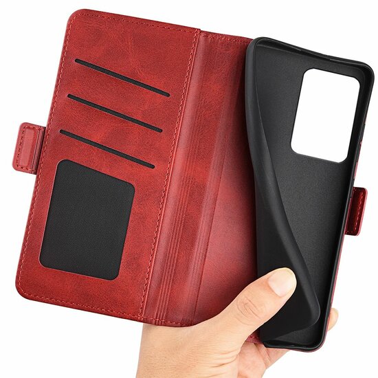 Xiaomi 13 Lite Hoesje - MobyDefend Luxe Wallet Book Case (Sluiting Zijkant) - Rood