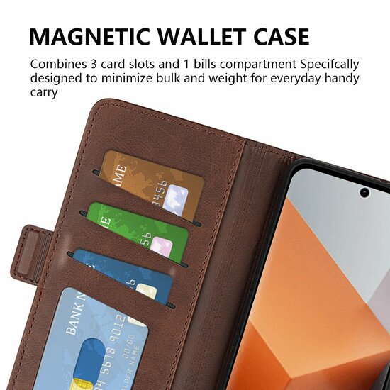 Xiaomi Redmi Note 13 Pro Plus Hoesje, MobyDefend Luxe Wallet Book Case (Sluiting Zijkant), Rood