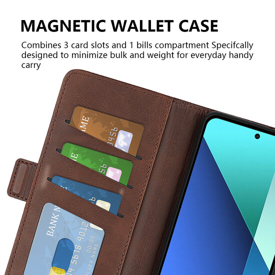 Xiaomi Redmi Note 13 4G Hoesje - MobyDefend Luxe Wallet Book Case (Sluiting Zijkant) - Blauw