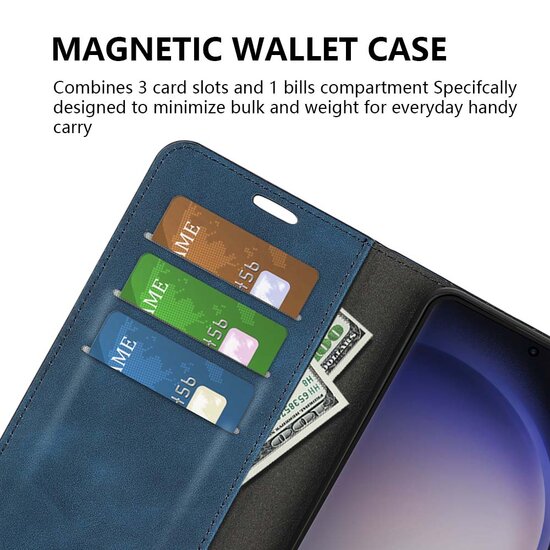 Samsung Galaxy S24 Ultra hoesje - Luxe Wallet Bookcase (Magnetische Sluiting) - Grijs