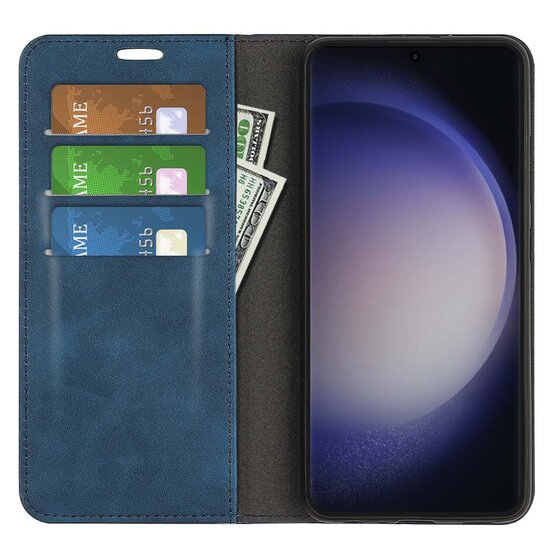 Samsung Galaxy S24 Ultra hoesje - Luxe Wallet Bookcase (Magnetische Sluiting) - Blauw