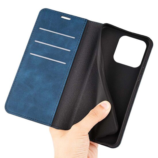 iPhone 15 hoesje - Luxe Wallet Bookcase (Magnetische Sluiting) - Blauw