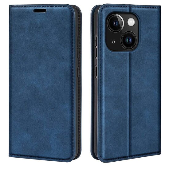 iPhone 15 hoesje - Luxe Wallet Bookcase (Magnetische Sluiting) - Blauw