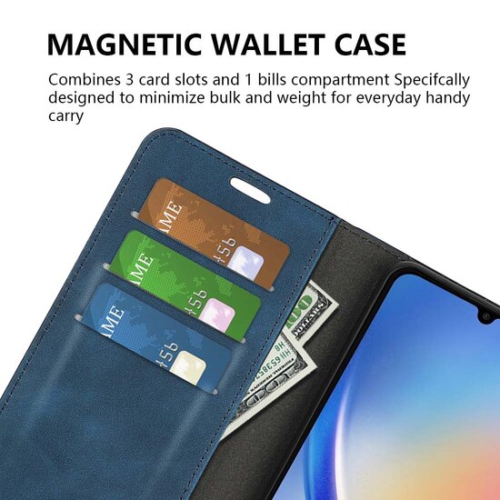 Samsung Galaxy A35 hoesje - Luxe Wallet Bookcase (Magnetische Sluiting) - Zwart