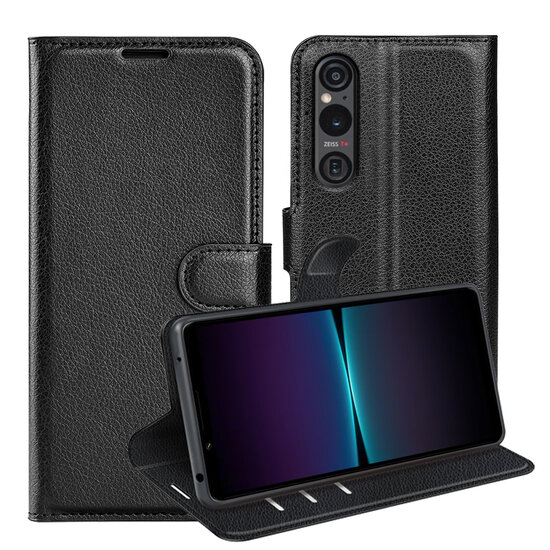 Sony Xperia 1 VI Hoesje - MobyDefend Kunstleren Wallet Book Case (Sluiting Voorkant) - Zwart